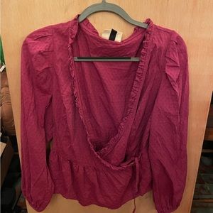 Blouse / Front wrap blouse size small